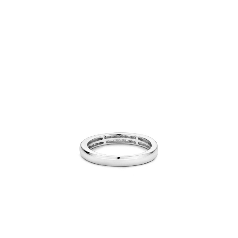 BAGUE TYPE ALLIANCE EN ARGENT 925/000 RHODIE ET OXYDES DE ZIRCONUIM