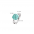 BAGUE EN ARGENT 925/000 RHODIE ET PIERRE TURQUOISE