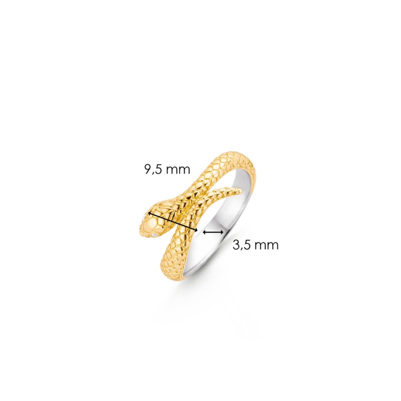 BAGUE SERPENT EN ARGENT DORE 925/000 RHODIE ET OXYDES DE ZIRCONUIM