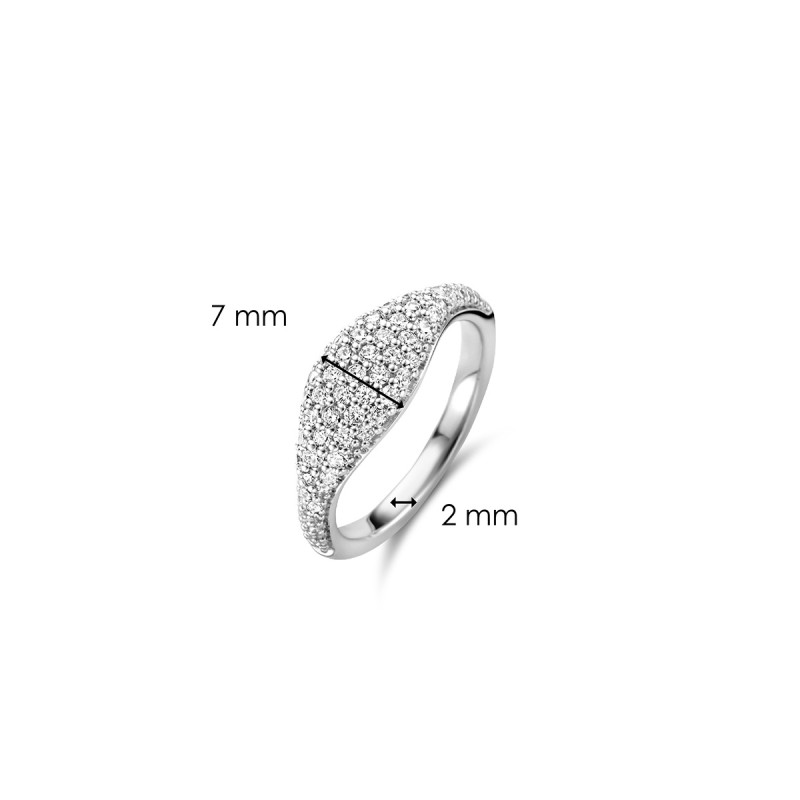 BAGUE EN ARGENT 925/000 RHODIE ET OXYDES DE ZIRCONUIM