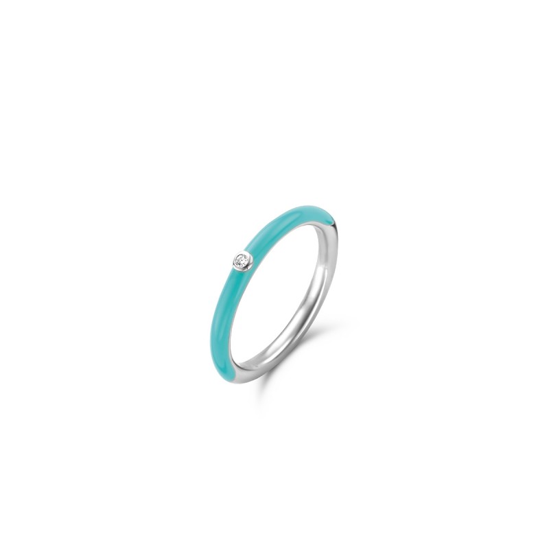 BAGUE EN ARGENT 925/000 RHODIE ET PIERRE TURQUOISE