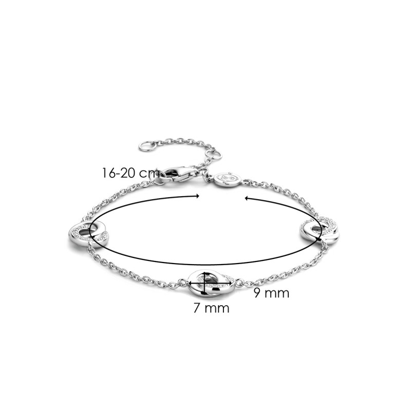 Bracelet argent et oxydes de zirconium