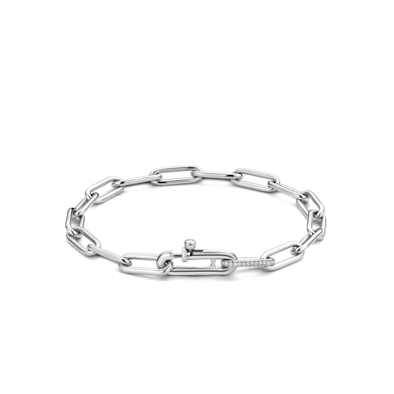 Bracelet argent 925/000 rhodié et oxyde de zirconium