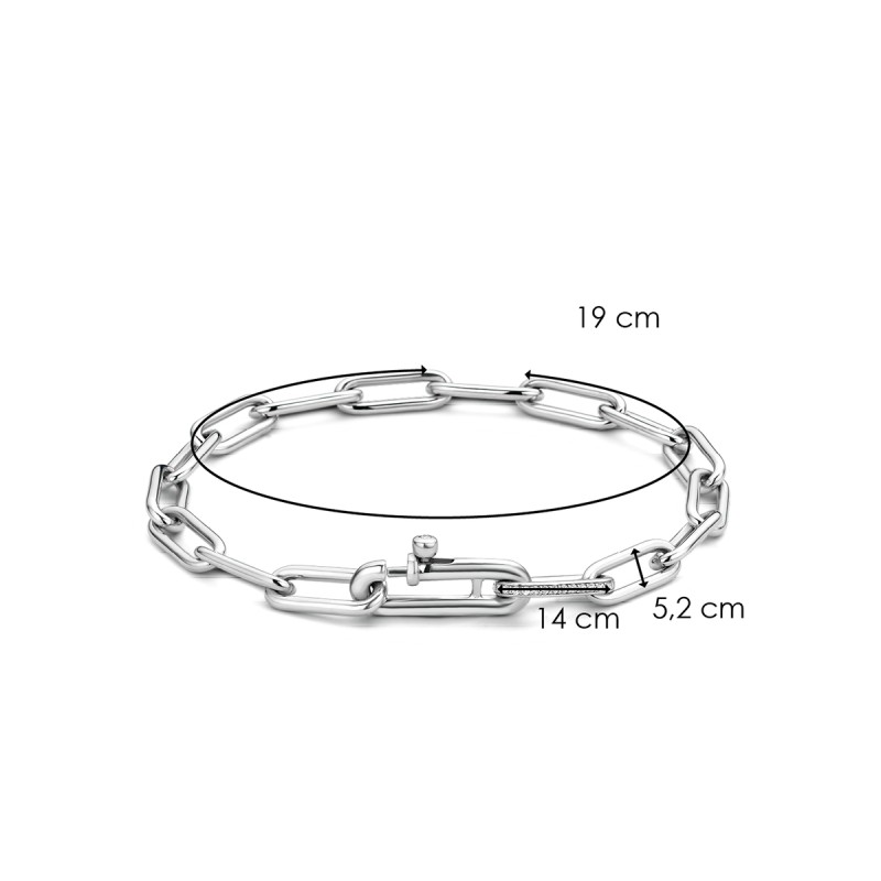 Bracelet argent 925/000 rhodié et oxyde de zirconium