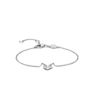 Bracelet argent 925/000 rhodié et oxyde de zirconium motif fleche