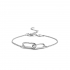 Bracelet argent 925/000 rhodié et oxyde de zirconium motif maillons 