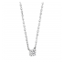 collier argent et solitaire d'oxyde de zirconium