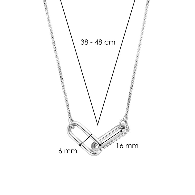 collier motif entrelacs en argent et d'oxyde de zirconium