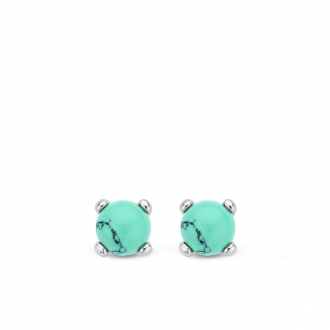 boucles d'oreilles argent et perle turquoise