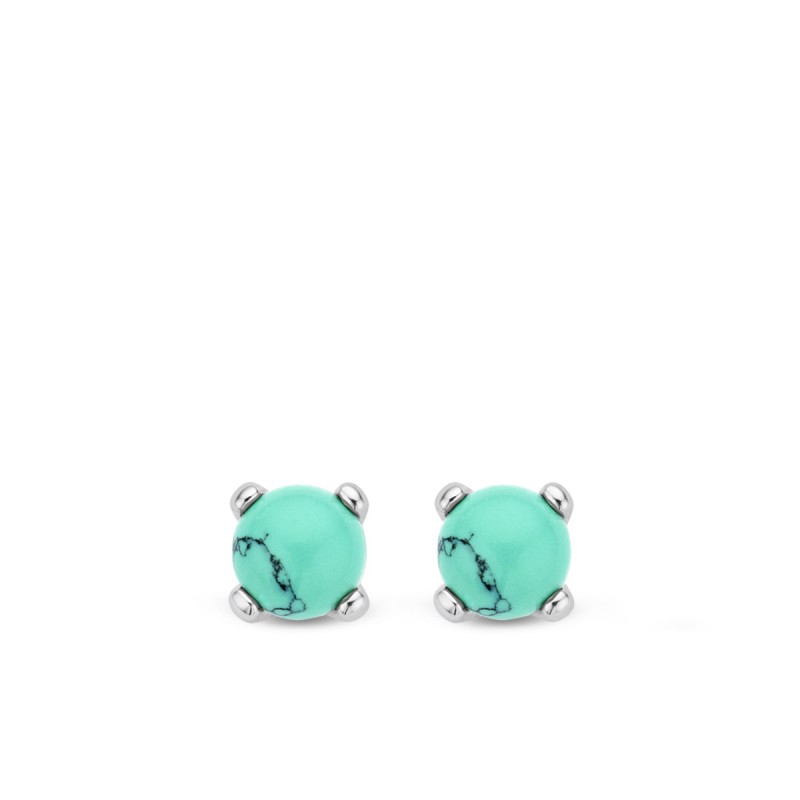 boucles d'oreilles argent et perle turquoise