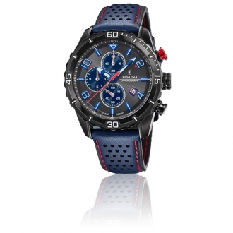 Montre Homme Festina acier noir bracelet bleu