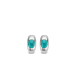 boucles d'oreilles créoles argent et perle turquoise