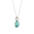 collier en argent et motif carré turquoise