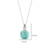 collier en argent et motif carré turquoise