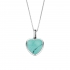 collier en argent et motif coeur turquoise