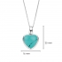 collier en argent et motif coeur turquoise