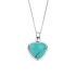 collier en argent et motif coeur turquoise