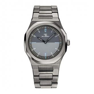 Montre Paul Edward en acier gris et cadran bicolore