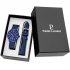 Coffret Montre Homme Pierre LANNIER acier bleu double Bracelet 