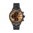 Montre Lee Cooper homme acier noir et cadran marron