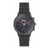 Montre Lee Cooper homme acier bracelet noir cadran bleu 