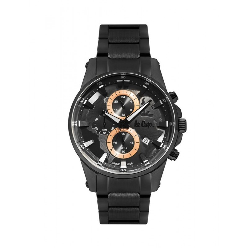 Montre Lee Cooper homme acier noir