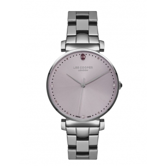 Montre Lee Cooper femme bracelet argenté cadran rose