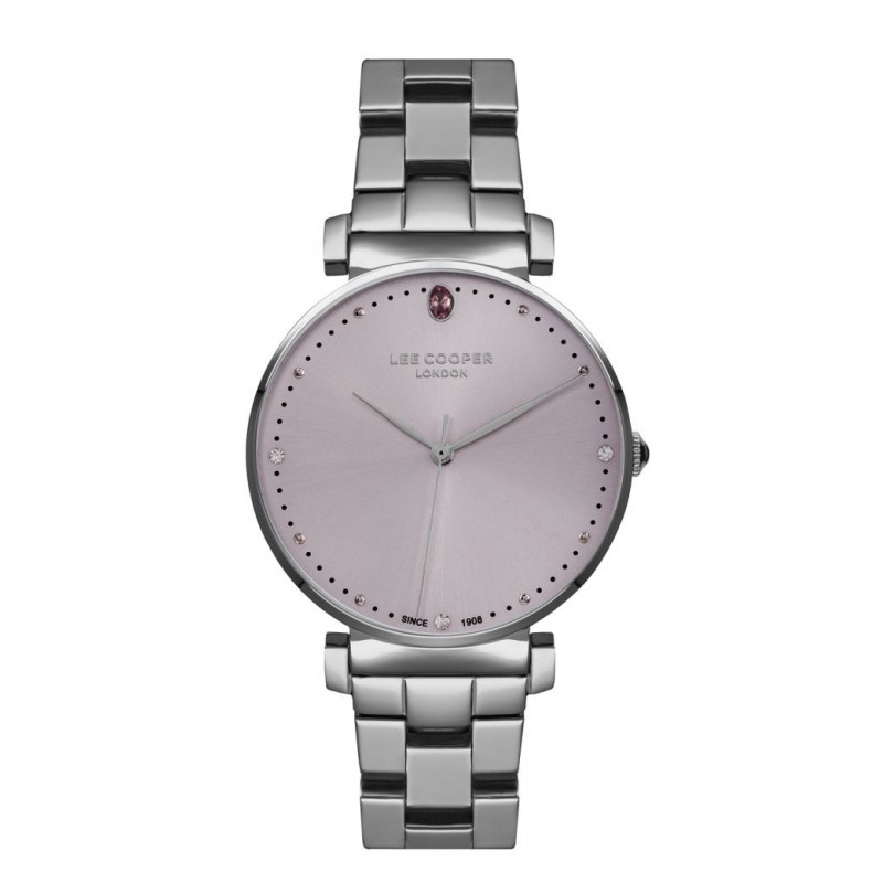 Montre Lee Cooper femme bracelet argenté cadran rose