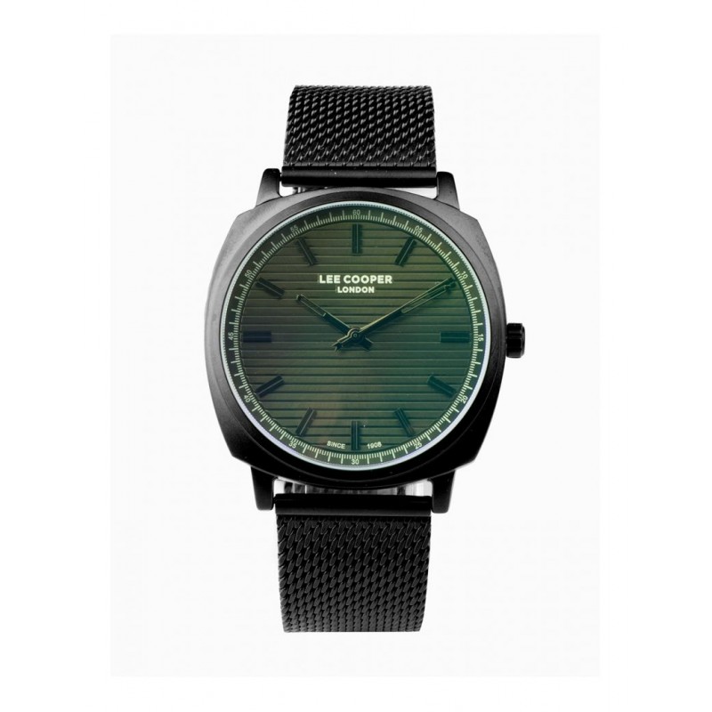 Montre Lee Cooper homme acier doré cadran noir 