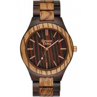 MONTRE GREEN TIME EN BOIS ZEBRE