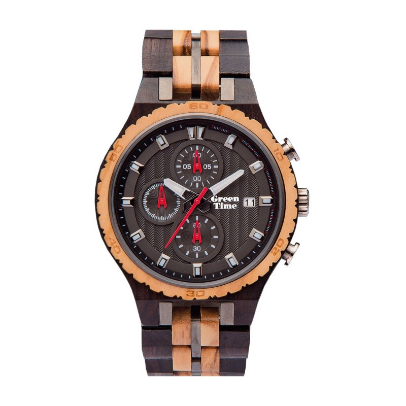 MONTRE GREEN TIME MULTIFONCTION EN BOIS BICOLORE