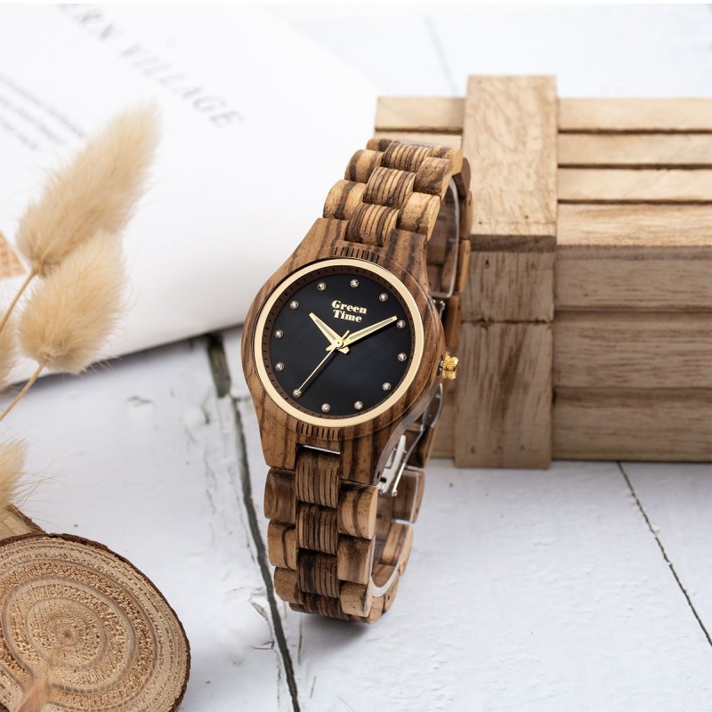 MONTRE GREEN TIME EN BOIS ET OXYDES DE ZIRCONIUM