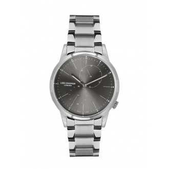 Montre Lee Cooper homme acier argenté cadran gris foncé 