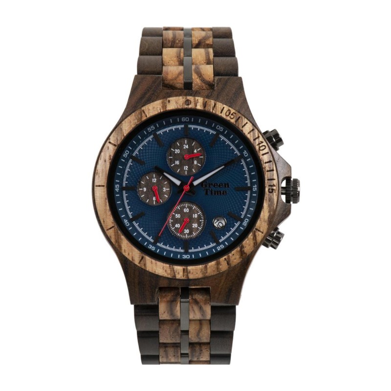 MONTRE GREEN TIME MULTIFONCTION EN BOIS BICOLORE