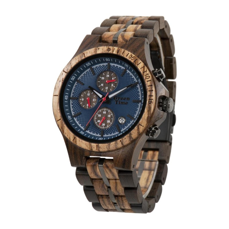 MONTRE GREEN TIME MULTIFONCTION EN BOIS BICOLORE