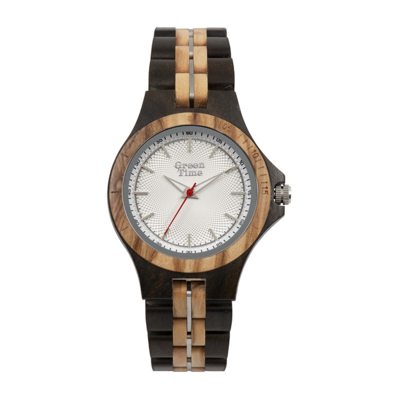 MONTRE GREEN TIME EN BOIS BICOLORE