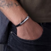 Phebus - Bracelet cuir, acier et céramique 35-0809 Phebus - Bracelet cuir, acier et céramique 35-0809