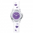 Montre Certus fille bracelet cuir blanc motifs coeur 