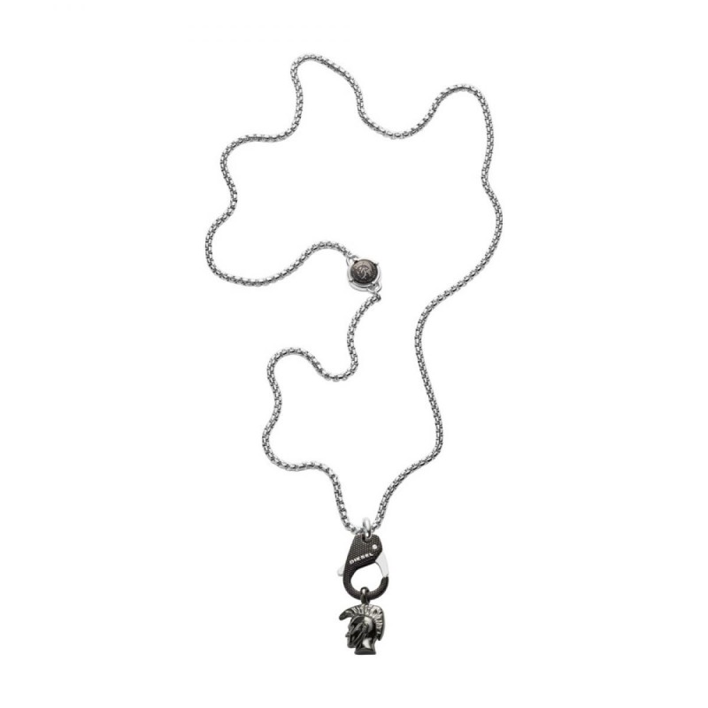 Collier homme en acier diesel tête de mohican