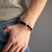 Bracelet Phebus cuir tressé Bracelet Phebus cuir tressé