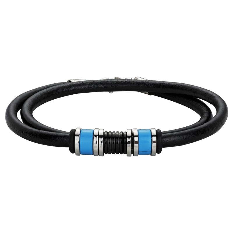 Bracelet Homme Phebus cuir et acier