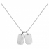 Collier Phebus acier plaque couleur argent 