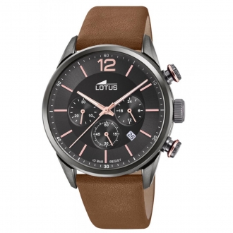 Montre Homme Lotus Chronographe cuir marron 