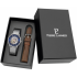 Coffret Montre Pierre Lannier Automatic acier couleur argent et cuir marron