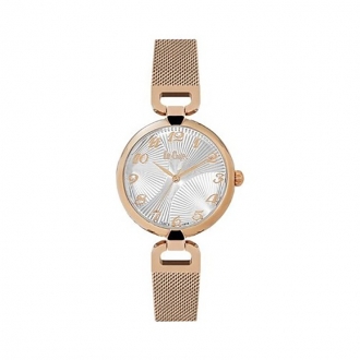 Montre femme Lee Cooper acier doré rose