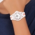 Montre femme TEEN/RIDER BRACELET SILICONE BLANC ET ROSE