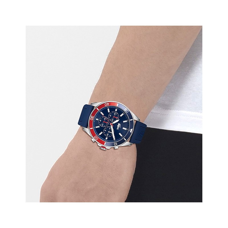 Montre Homme Lacoste TIEBREAKER bracelet silicone bleu