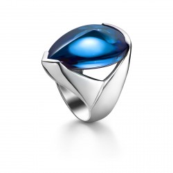 Bague Baccarat Fleurs de Psydélic Scarabée bleu taille 55