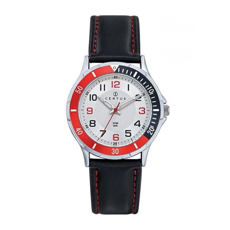 Montre analogique Certus Junior bracelet cuir noir