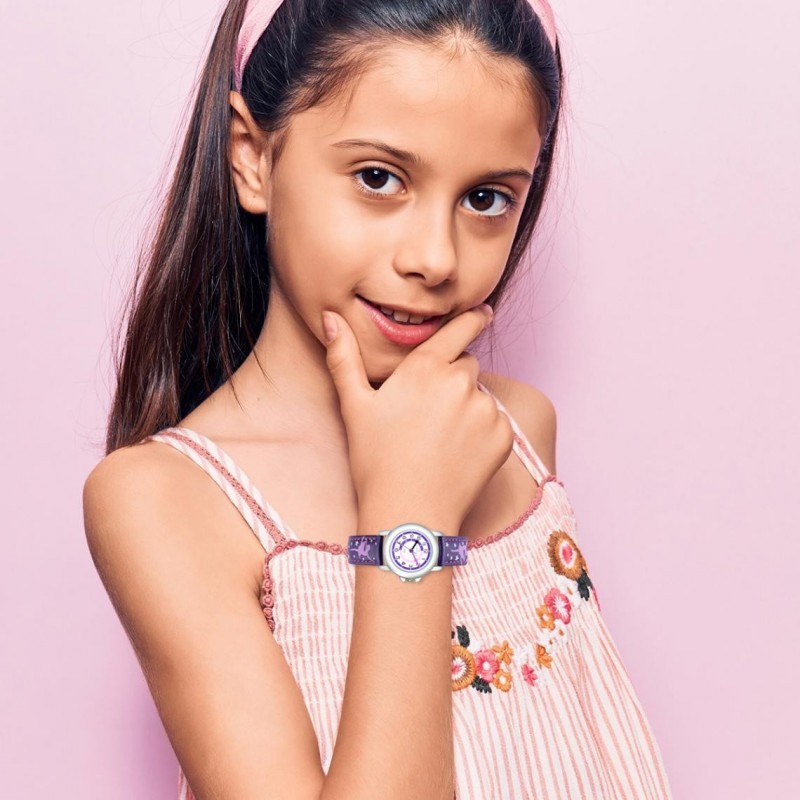 Montre analogique Certus Junior ballerine bracelet cuir violet